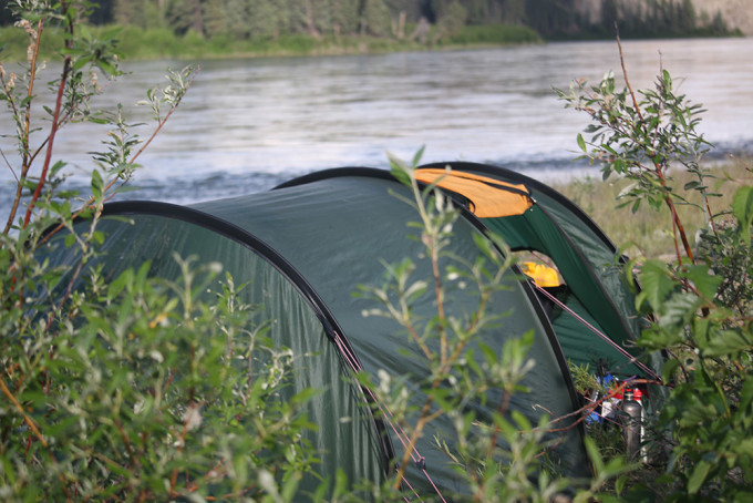 Yukon River tent camping.